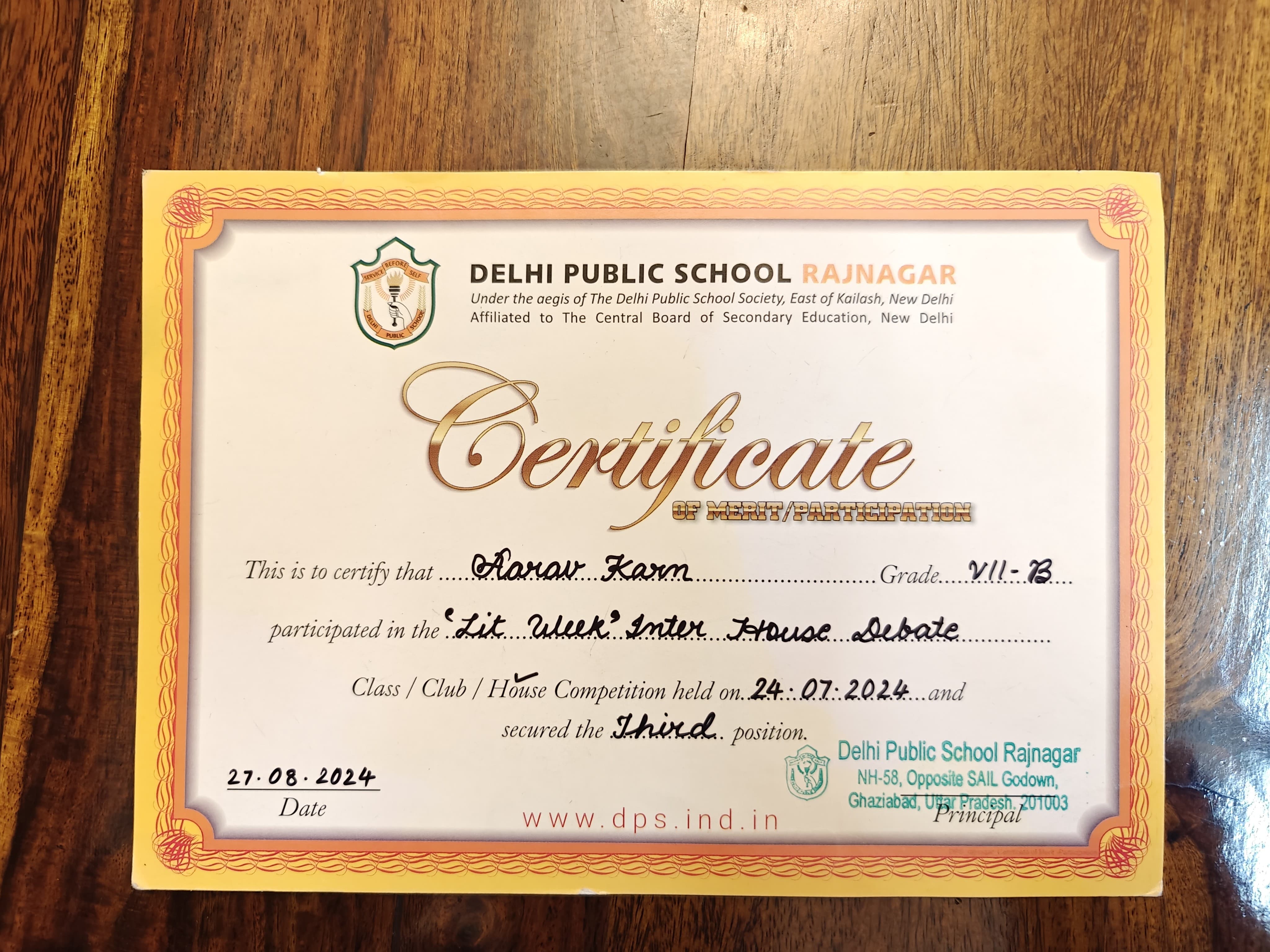 Certificate 37